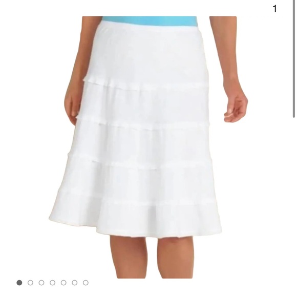 Soft Surroundings Dresses & Skirts - Soft Surroundings Linen A-Line Pull On Tiered Skirt Size Medium